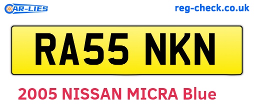 RA55NKN are the vehicle registration plates.