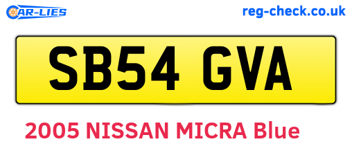 SB54GVA are the vehicle registration plates.