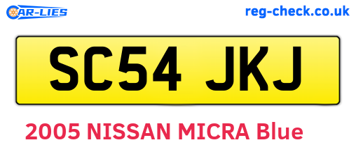 SC54JKJ are the vehicle registration plates.
