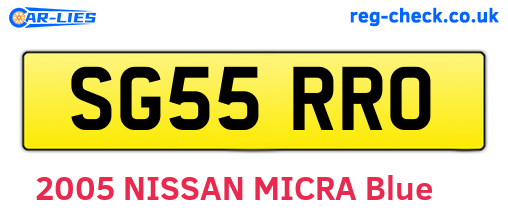 SG55RRO are the vehicle registration plates.