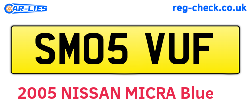SM05VUF are the vehicle registration plates.