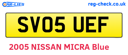 SV05UEF are the vehicle registration plates.