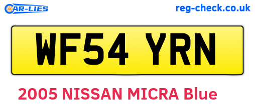 WF54YRN are the vehicle registration plates.
