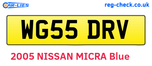 WG55DRV are the vehicle registration plates.