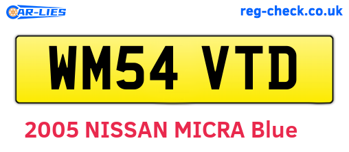 WM54VTD are the vehicle registration plates.