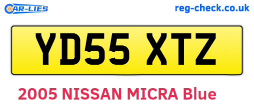YD55XTZ are the vehicle registration plates.