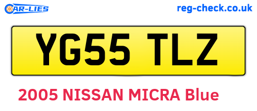 YG55TLZ are the vehicle registration plates.