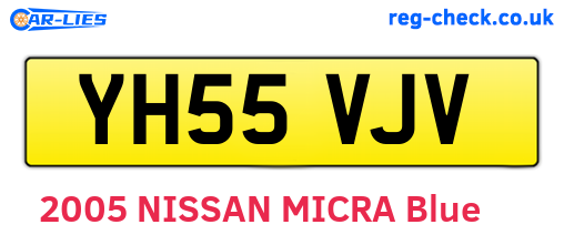 YH55VJV are the vehicle registration plates.