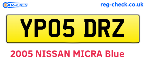 YP05DRZ are the vehicle registration plates.