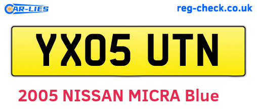 YX05UTN are the vehicle registration plates.