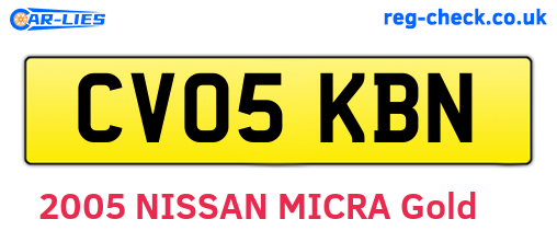 CV05KBN are the vehicle registration plates.