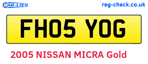 FH05YOG are the vehicle registration plates.