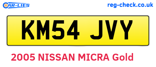 KM54JVY are the vehicle registration plates.