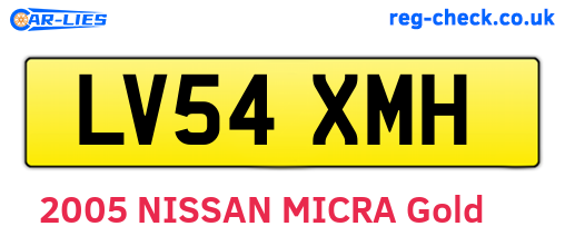 LV54XMH are the vehicle registration plates.