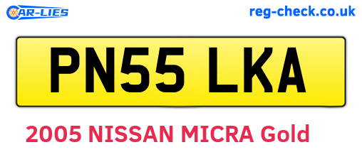 PN55LKA are the vehicle registration plates.