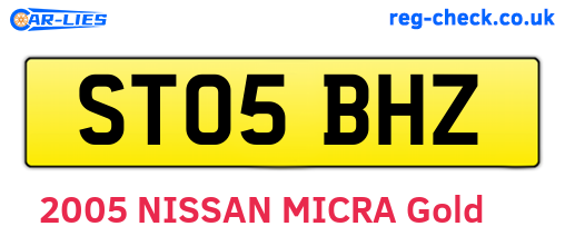 ST05BHZ are the vehicle registration plates.