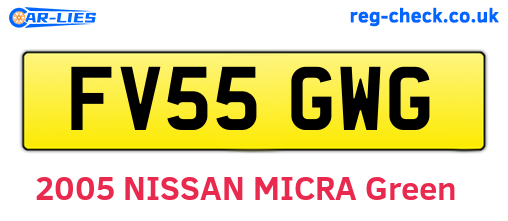 FV55GWG are the vehicle registration plates.