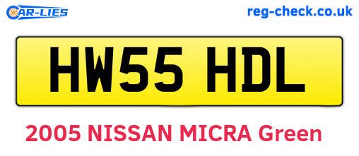 HW55HDL are the vehicle registration plates.