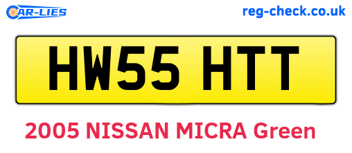 HW55HTT are the vehicle registration plates.
