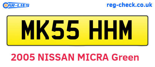 MK55HHM are the vehicle registration plates.