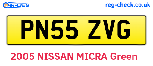 PN55ZVG are the vehicle registration plates.