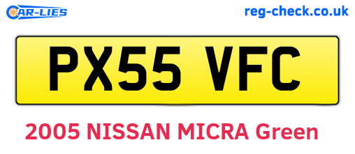 PX55VFC are the vehicle registration plates.