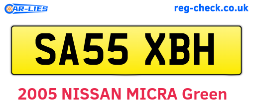 SA55XBH are the vehicle registration plates.