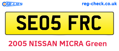 SE05FRC are the vehicle registration plates.
