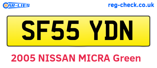 SF55YDN are the vehicle registration plates.