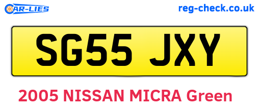 SG55JXY are the vehicle registration plates.