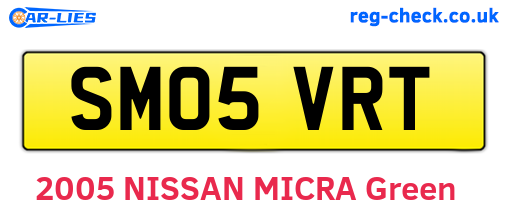 SM05VRT are the vehicle registration plates.