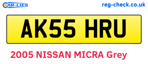 AK55HRU are the vehicle registration plates.