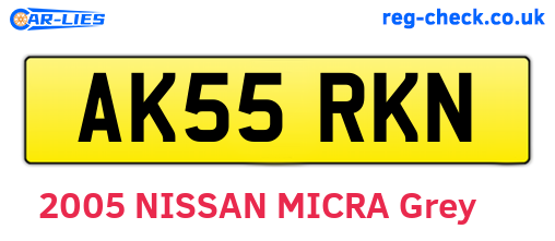 AK55RKN are the vehicle registration plates.