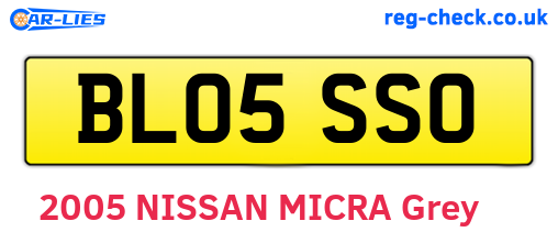 BL05SSO are the vehicle registration plates.