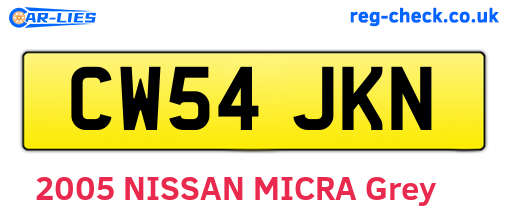 CW54JKN are the vehicle registration plates.