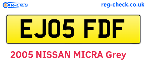EJ05FDF are the vehicle registration plates.