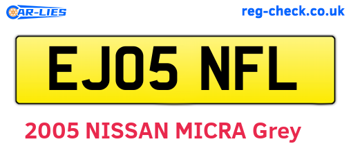 EJ05NFL are the vehicle registration plates.