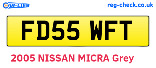 FD55WFT are the vehicle registration plates.