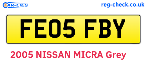FE05FBY are the vehicle registration plates.