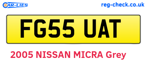 FG55UAT are the vehicle registration plates.