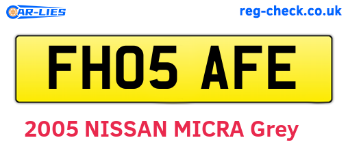 FH05AFE are the vehicle registration plates.