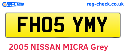 FH05YMY are the vehicle registration plates.