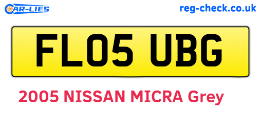 FL05UBG are the vehicle registration plates.