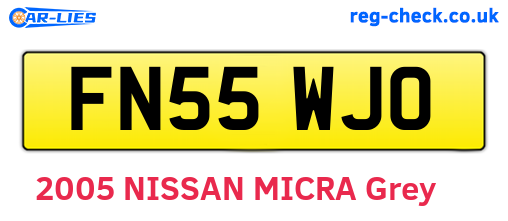 FN55WJO are the vehicle registration plates.