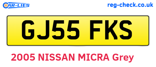 GJ55FKS are the vehicle registration plates.