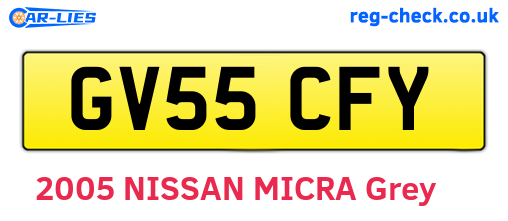 GV55CFY are the vehicle registration plates.