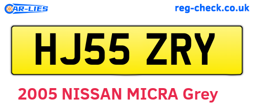 HJ55ZRY are the vehicle registration plates.