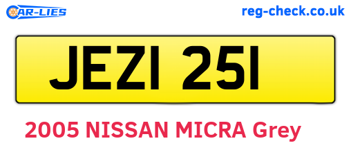 JEZ1251 are the vehicle registration plates.