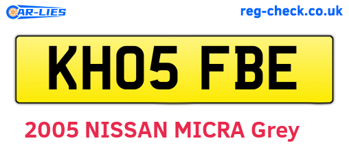 KH05FBE are the vehicle registration plates.