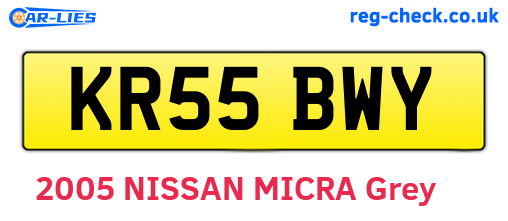 KR55BWY are the vehicle registration plates.